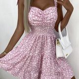 Zomerse Jurk met Bloemen en Bindbandjes