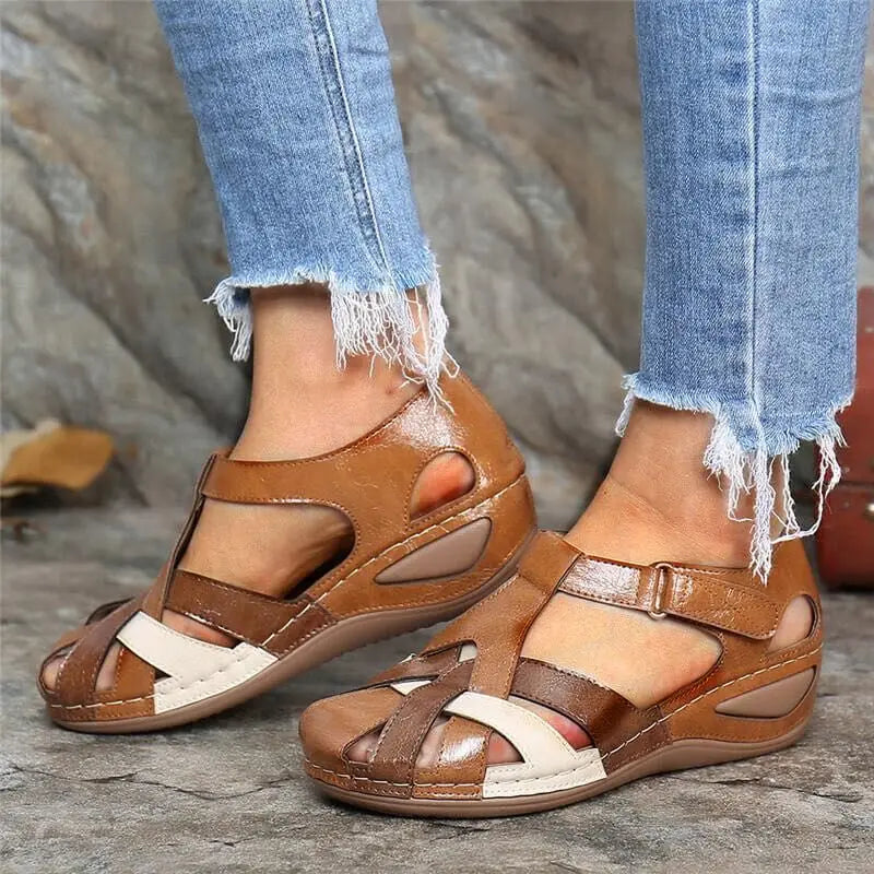 Leren orthopedische sandalen dames schoenen met verstelbare banden