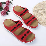 Dames Ortopedische Instapsandalen met Borduursel