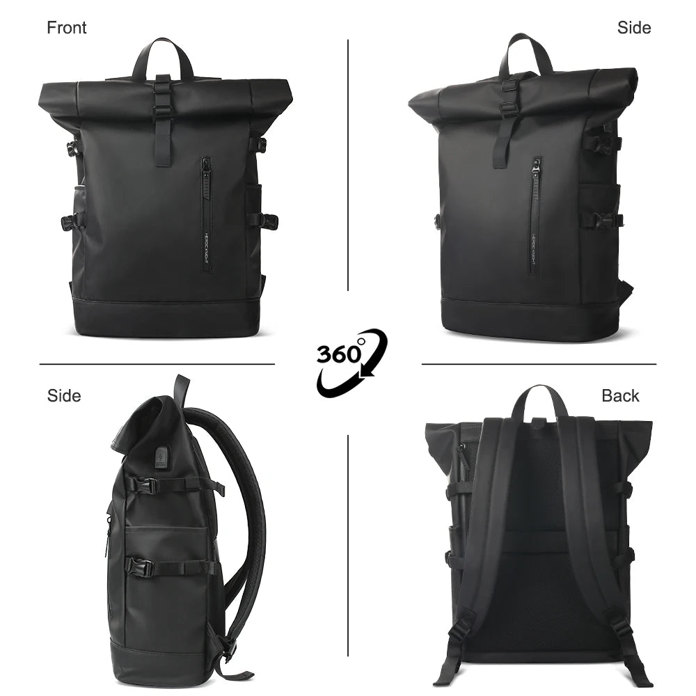 HK Waterdichte Reistas met USB – Uitbreidbare Rugzak – 15.6 inch Laptop Rugtas voor Reizen, Fietsen en Outdoor