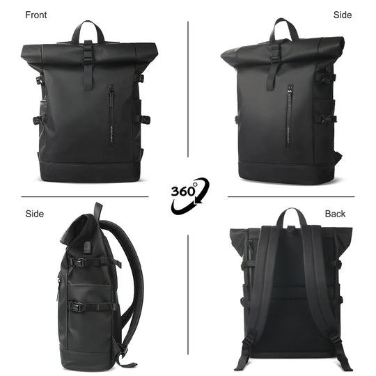 HK Waterdichte Reistas met USB – Uitbreidbare Rugzak – 15.6 inch Laptop Rugtas voor Reizen, Fietsen en Outdoor