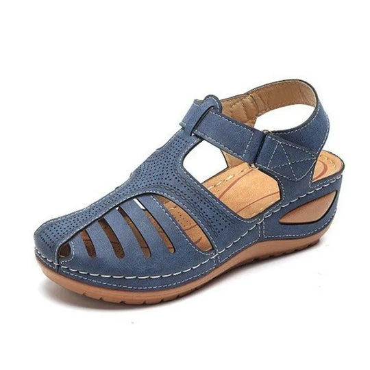 Dames orthopedische sandalen met geperforeerd leer