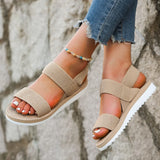Dames sandalen op sportieve zool met textiele banden