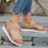 Dames sandalen op sportieve zool met textiele banden