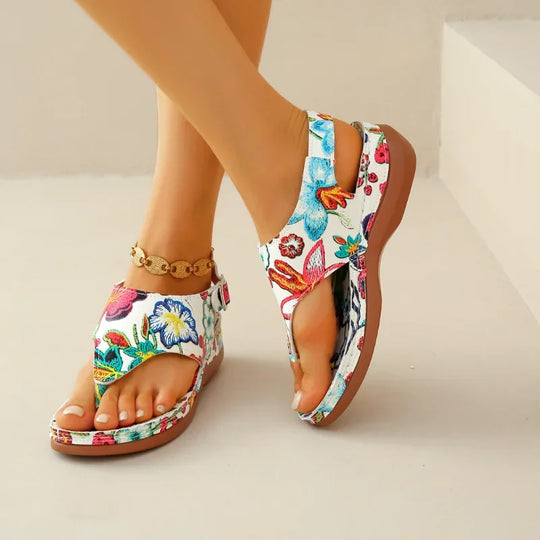 Dames Orthopedische Sandalen met Bloemenpatroon