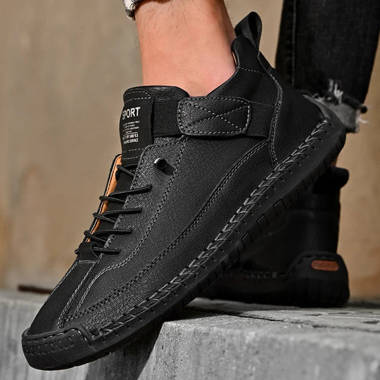 Heren Casual Wandelsneakers met Moc Stitching en Grip Buitenzool