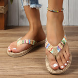 Dames sandalen met kleurrijke, gevlochten banden