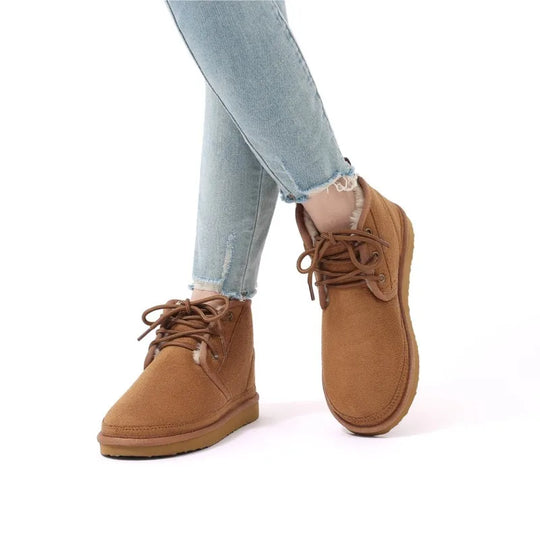 Vrouwen | Winter Sneeuwschoenen | Antislip | Bont Gevoerd | Korte Suède-look Schoenen