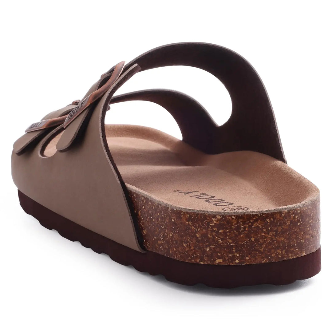 Orthopedische sandalen met kurken zool en twee banden