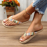 Dames sandalen met kleurrijke, gevlochten banden