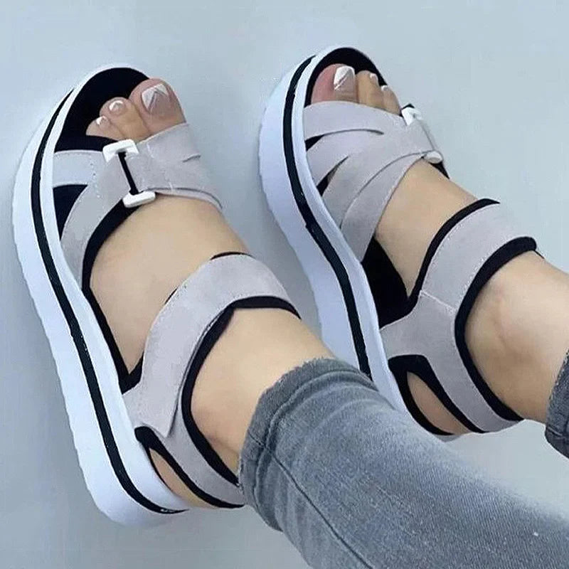 Dames Sandalen met Platform en Kruisende Bandjes