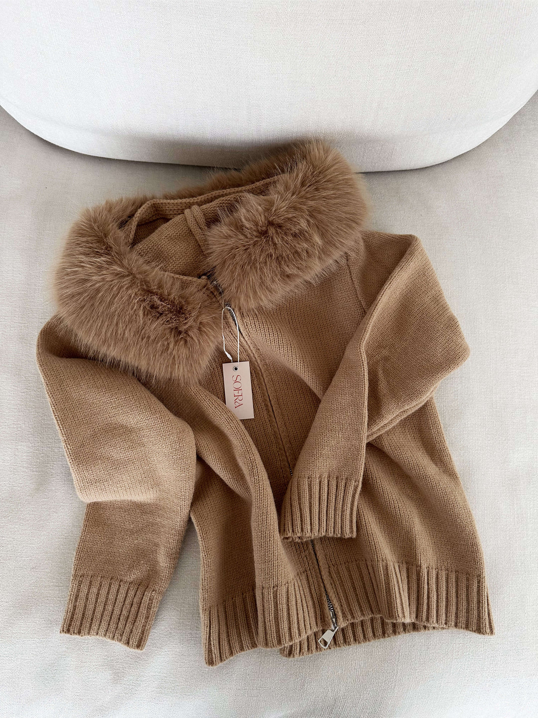 Dames Nepbont Jas | Omgeslagen Kraag | Herfst & Winter | Elegante Bovenkleding