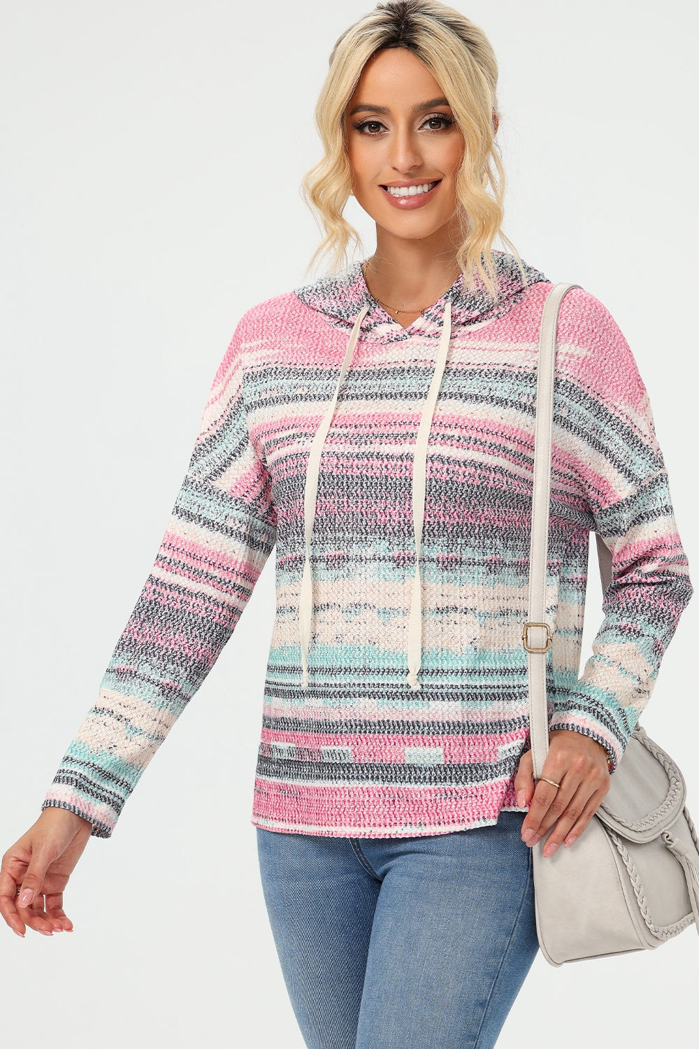 Gestreepte Hoodie met Trekkoord en Lange Mouwen | Comfortabele Casual Hoodie