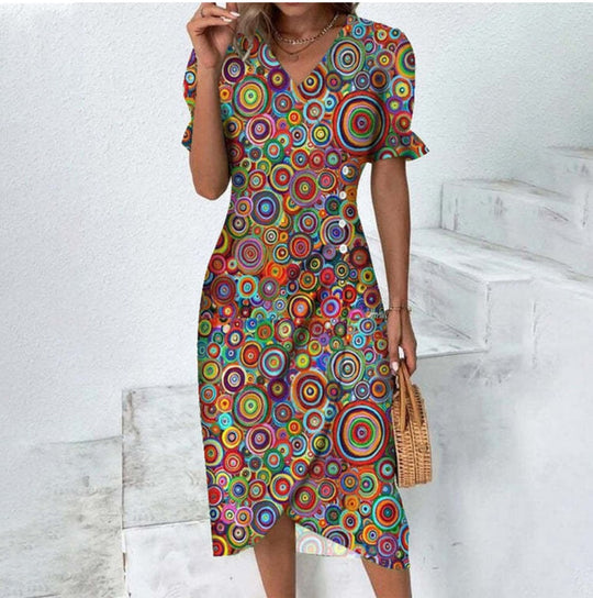 Billie Midi Jurk met Lange Mouwen – Tijdloos, Chic en Comfortabel