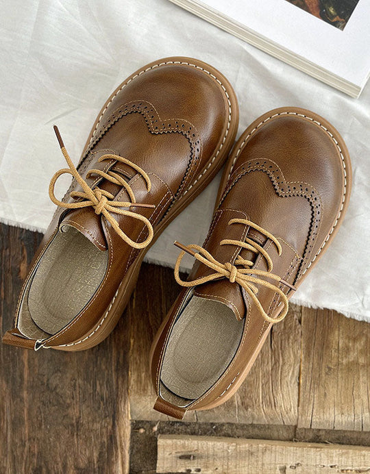 Liza - stijlvolle brede broque stijl oxford schoenen dames