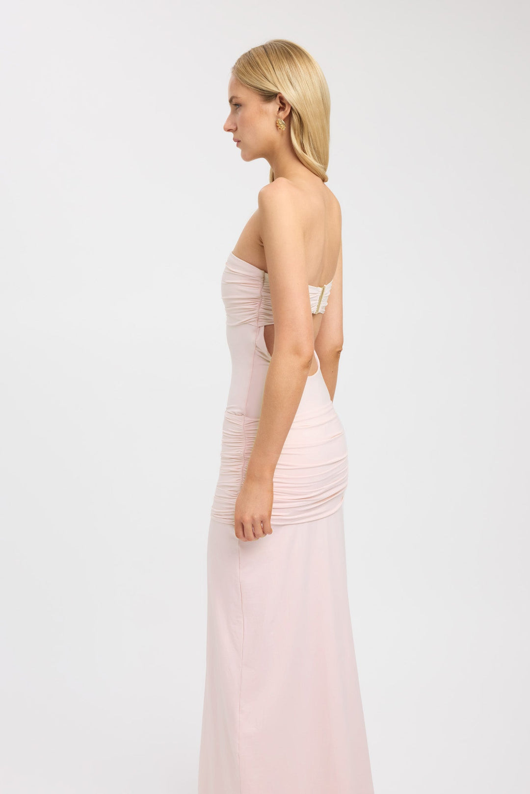Dames | Maxi Jurk | Strapless | Gerimpeld Bovenstuk | Stijlvol | Elegant | Modern