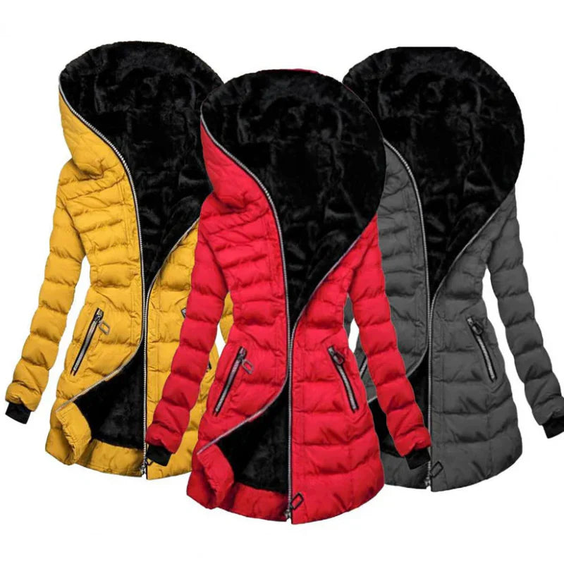 Dames Gevoerde Lange Rits Hoodie Jacket | Warm