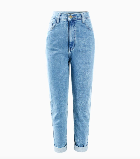 Klassieke dames lichte jeans met opgerolde pijpen