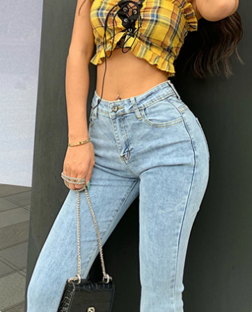 Dames Hoge Taille Flared Jeans