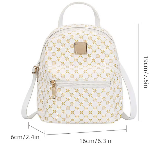 Kleine elegante damesrugzak met een trendy patroon
