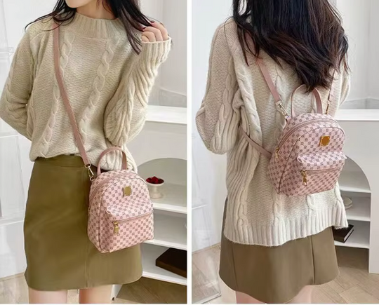 Kleine elegante damesrugzak met een trendy patroon
