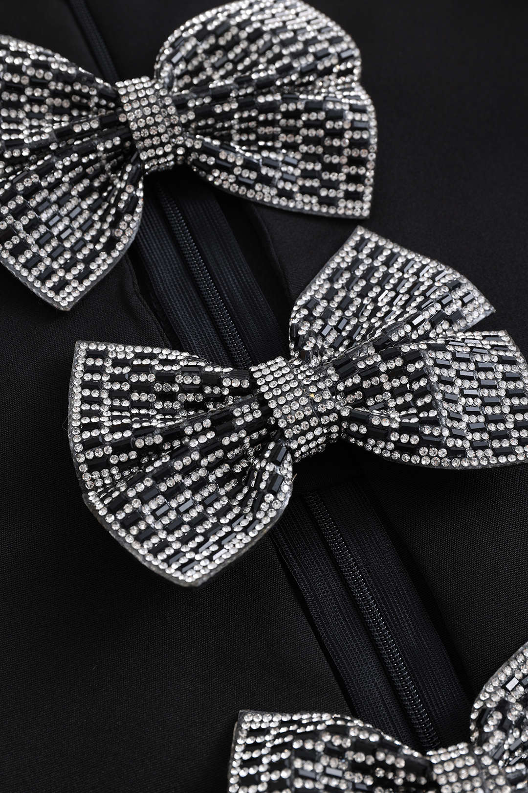 Rhinestone Strik Uitsnede Mini Jurk