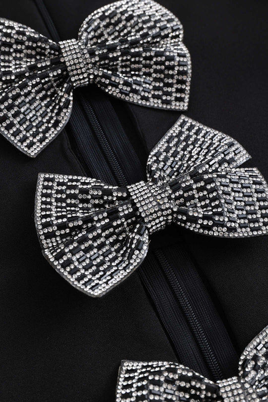 Rhinestone Strik Uitsnede Mini Jurk
