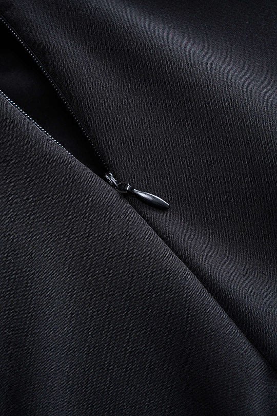 Plissé Strik Rits Achterkant Slip Mini Jurk
