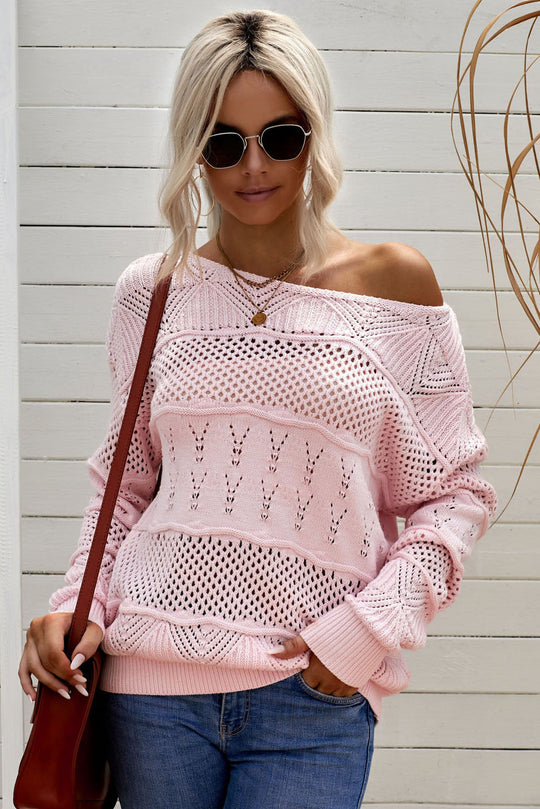 Openwork Bootneck Pullover Trui | Comfortabel & Stijlvol