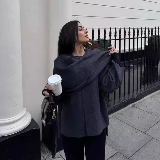 Dames Wollen Jas | Oversized Fit | Warme Wolmix | Button-Up Sluiting