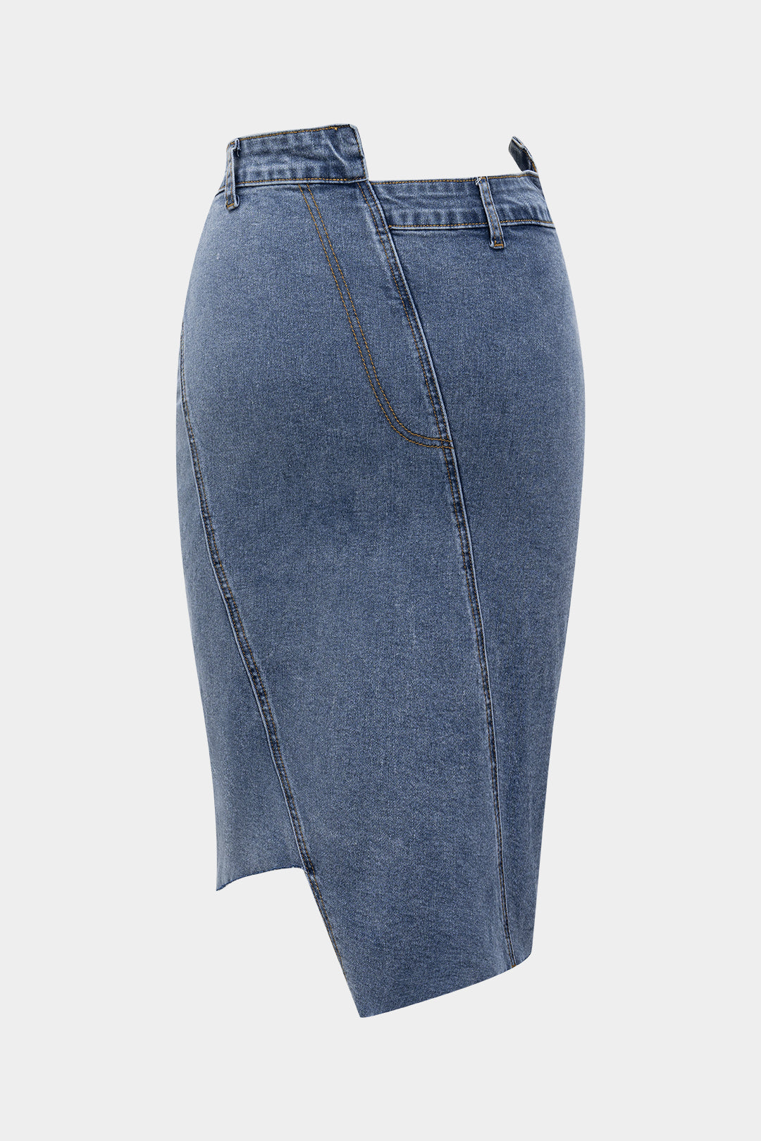 Denim Asymmetrische Knoprok
