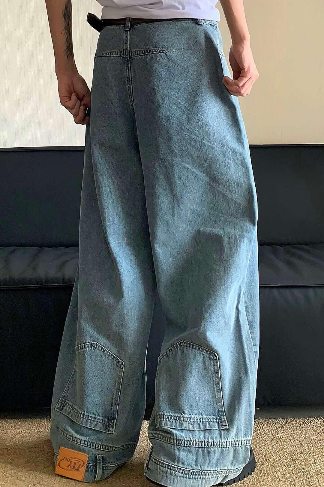 Vervaagde Wijde Pijpen Jeans