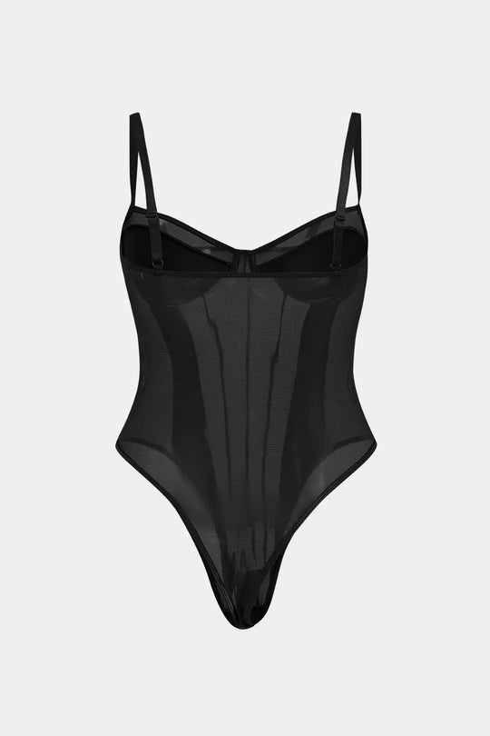 Thora - Plus Size Vrouwen Bodysuit met Sexy Kanten Details