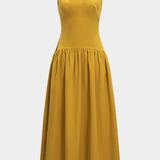 Tank Square Neck Mouwloze Bustier Maxi Jurk
