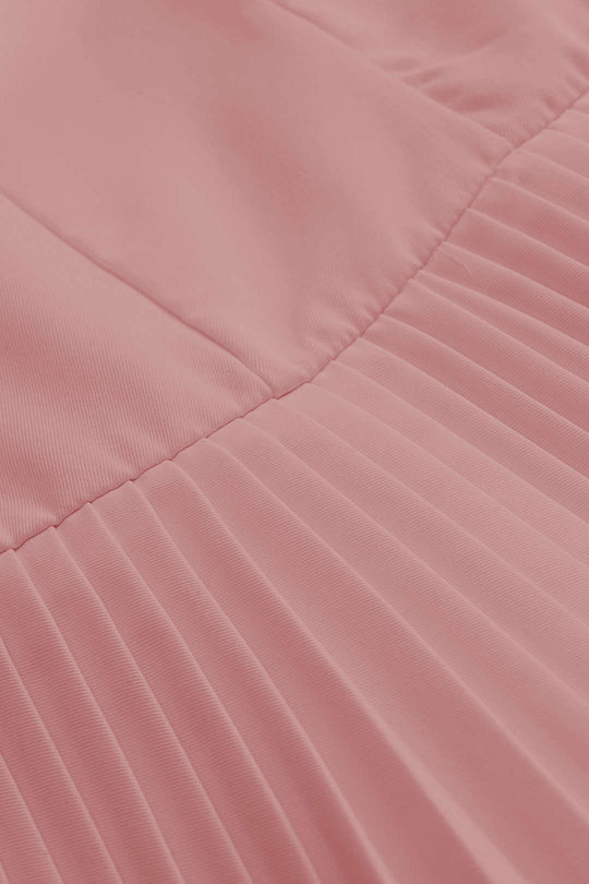 Effen Geplooide Rugloze Mini Jurk