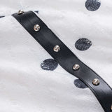 Polka Dots Patroon Kanten Rimpel Halter Nek Tie Up Rugloze Mini Jurk