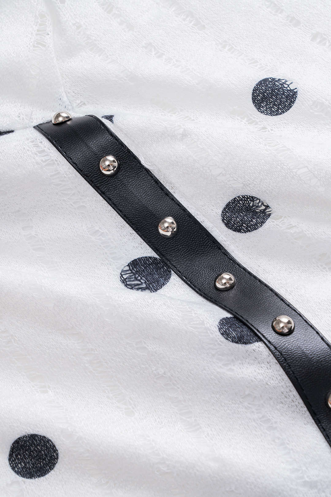 Polka Dots Patroon Kanten Rimpel Halter Nek Tie Up Rugloze Mini Jurk
