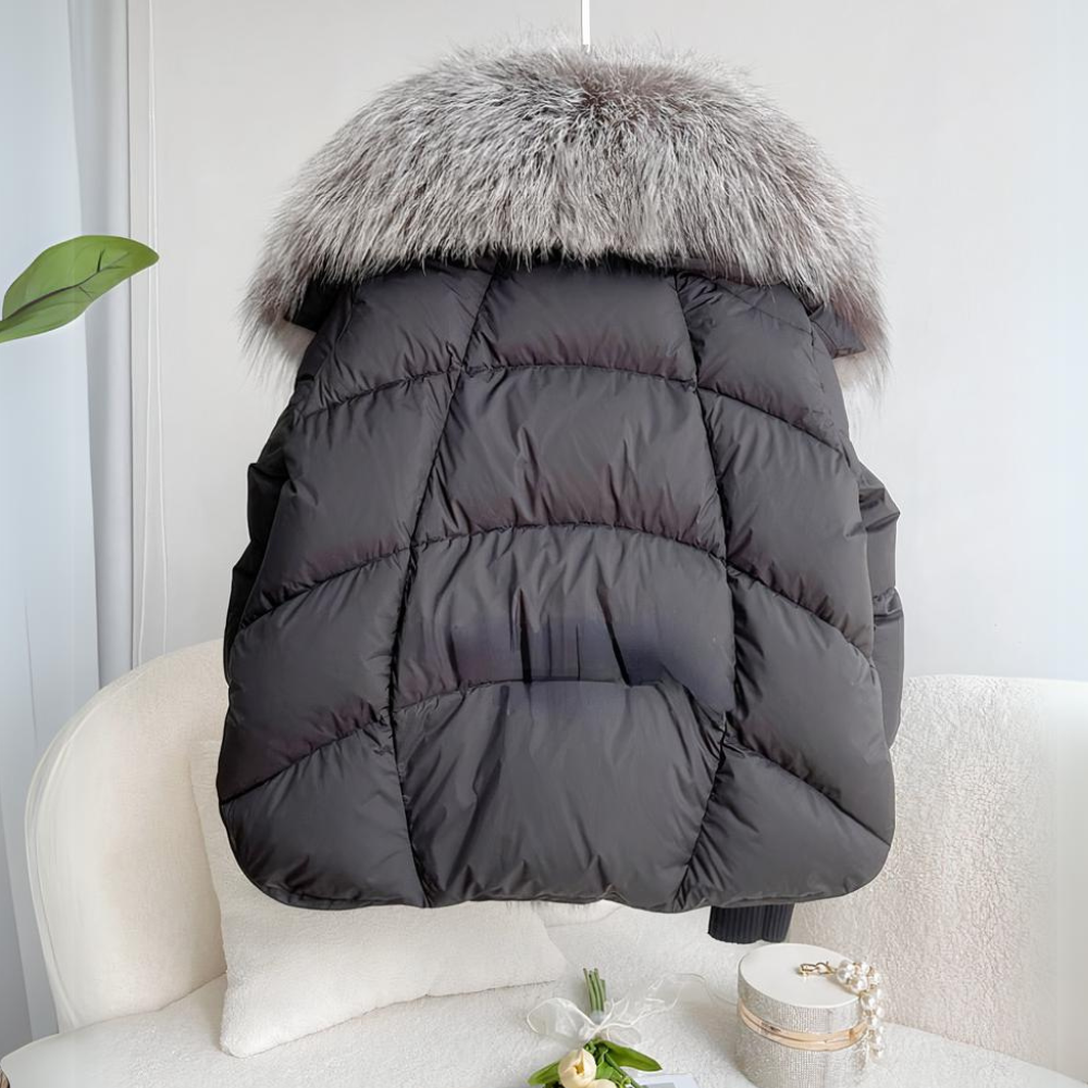 Damespufferjas met kraag van imitatiebont | Winterwarmte | Outdoorstijl