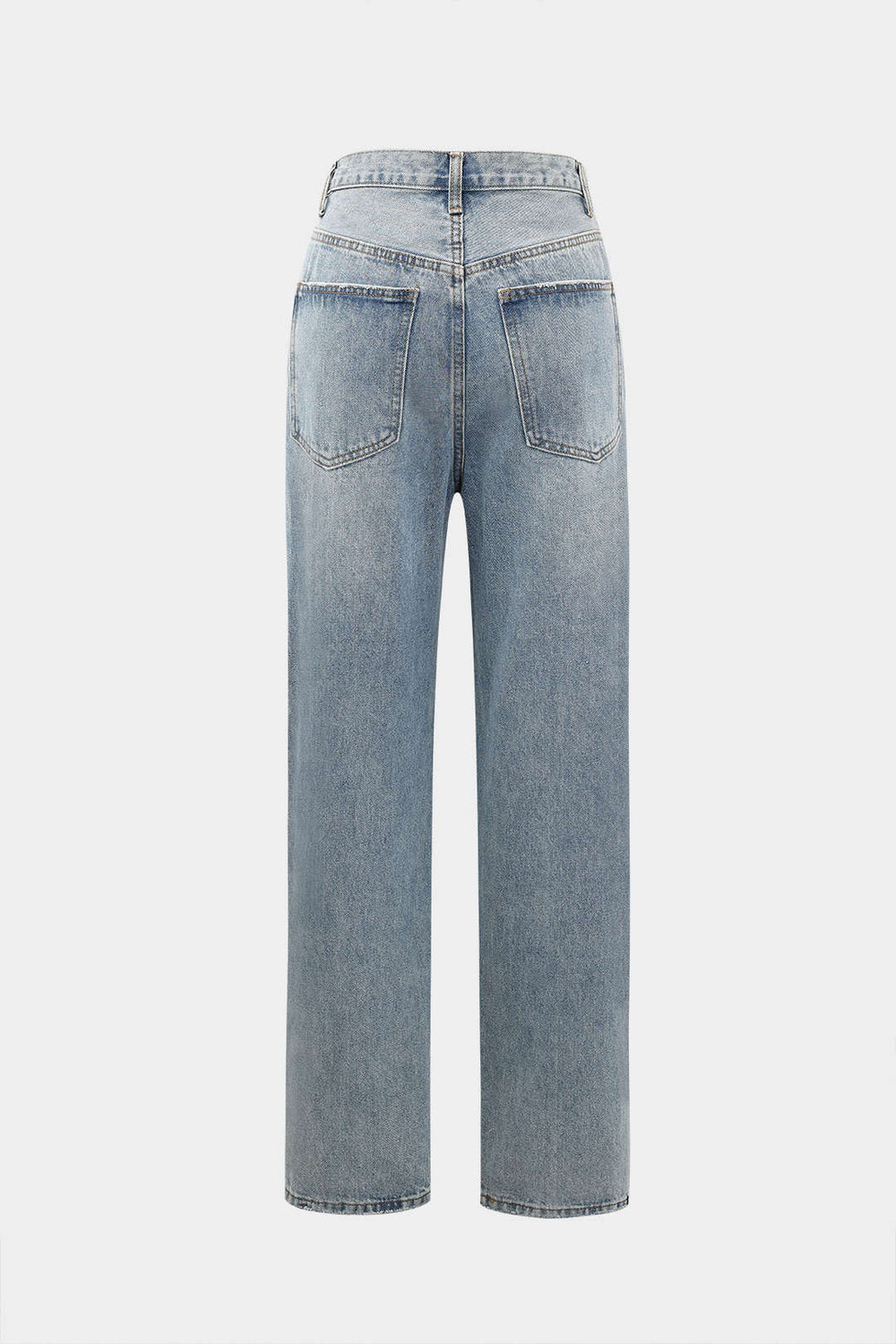 Asymmetrische Taille Rechte Jeans