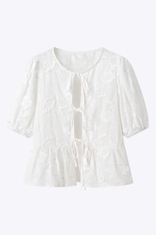 Uma - Chic Effen Vetersluiting Dames Korte Mouwen Shirt