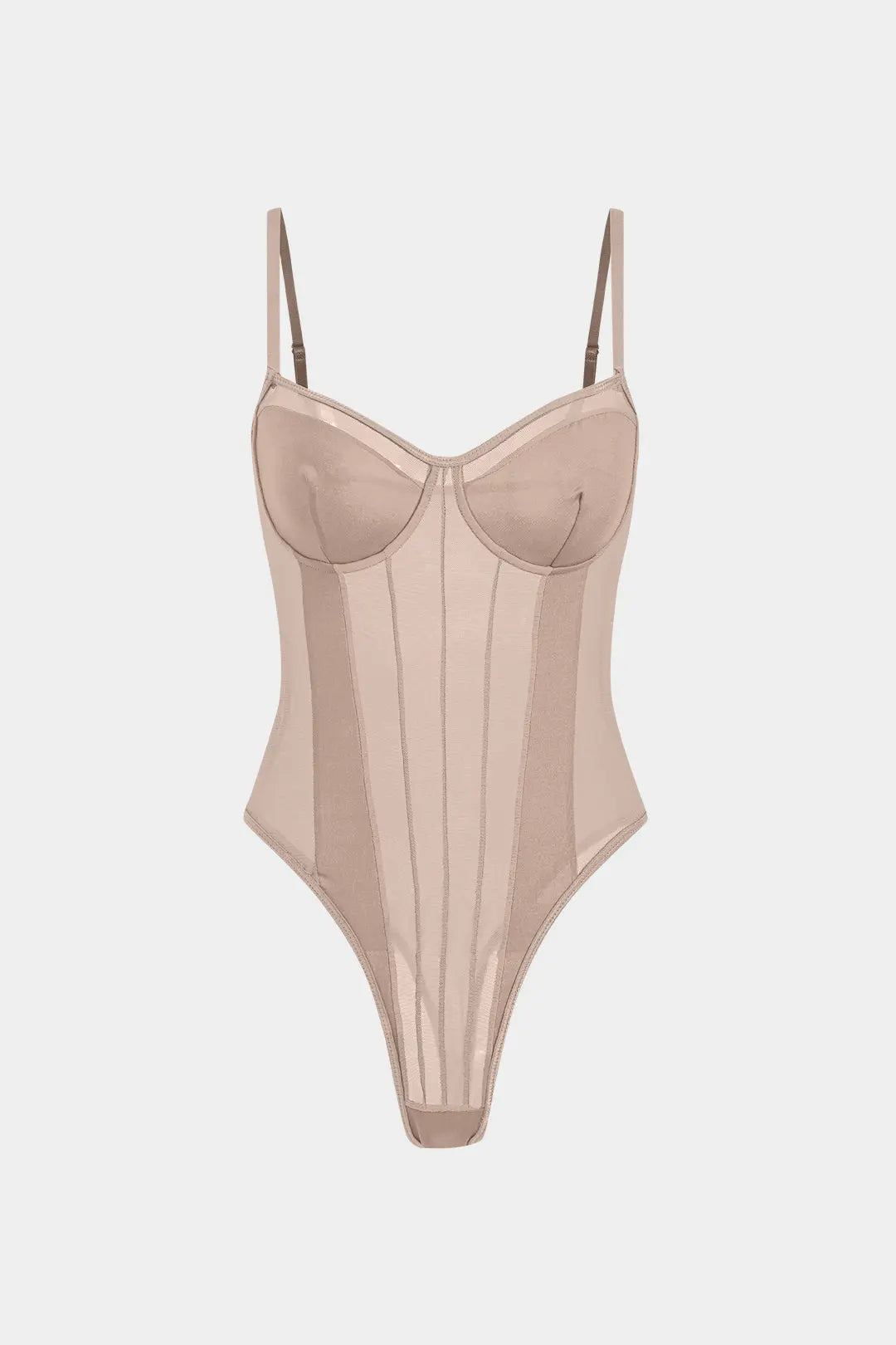 Sexy Rugloze Mesh Corset Bodysuit – Transparant en Verleidelijk