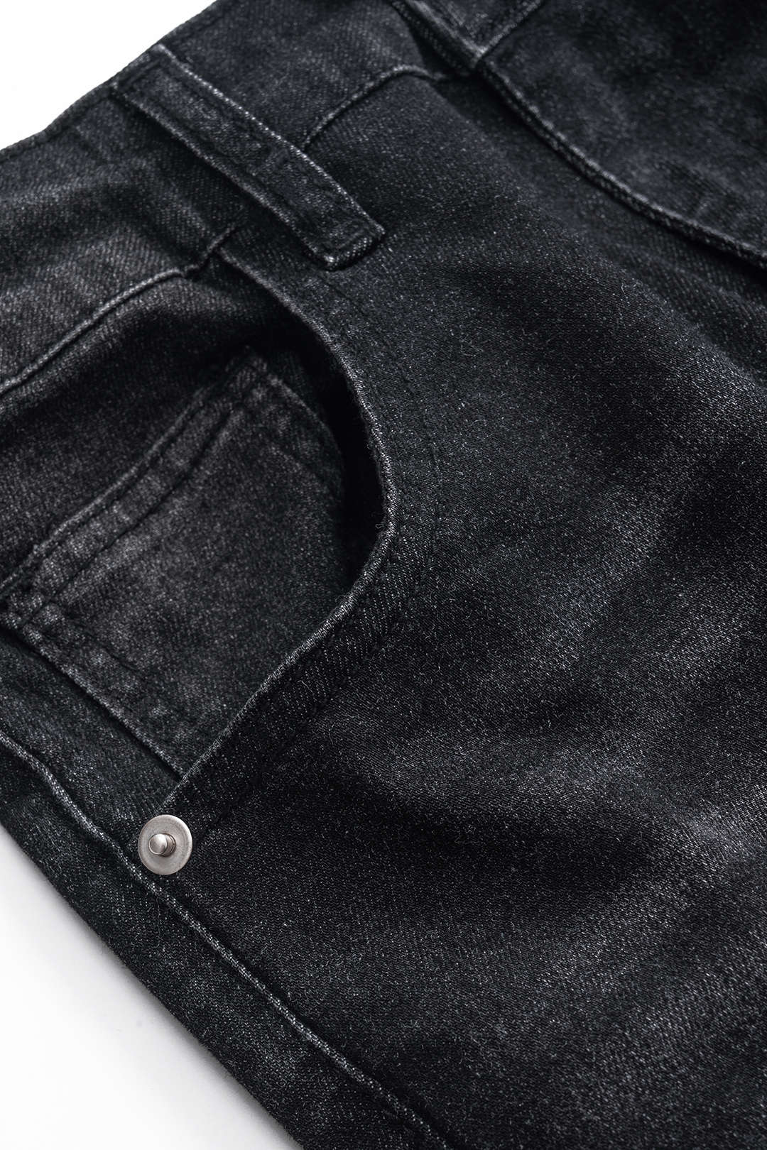 Gescheurde Cut Out Knop Pocket Wijde Pijpen Jeans
