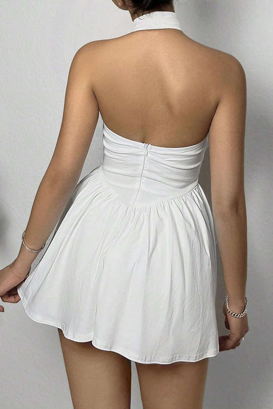 Halter Nek Mouwloze Mini Jurk