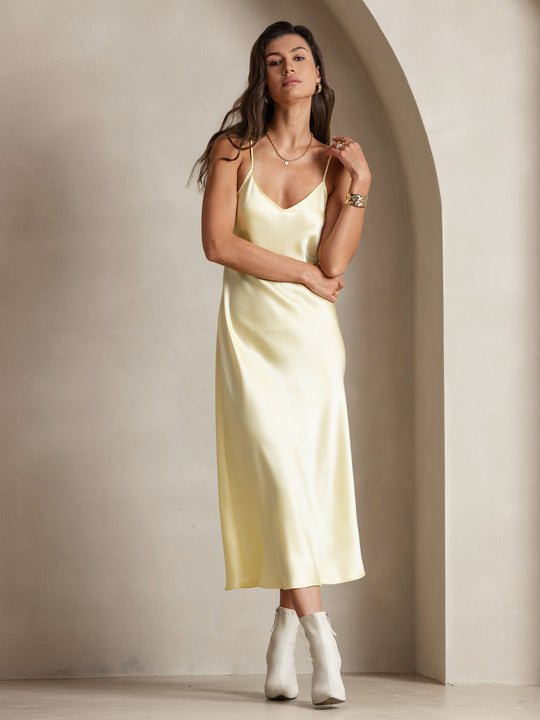 Amelina - Luxueuze Silhouette Dames Spaghetti Band Lang Nachthemd