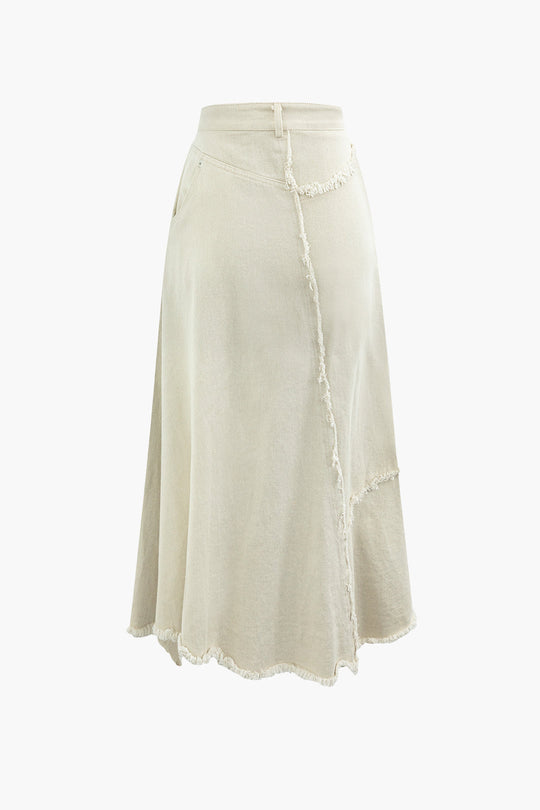 Asymmetrische Wrap Versleten Maxi Rok