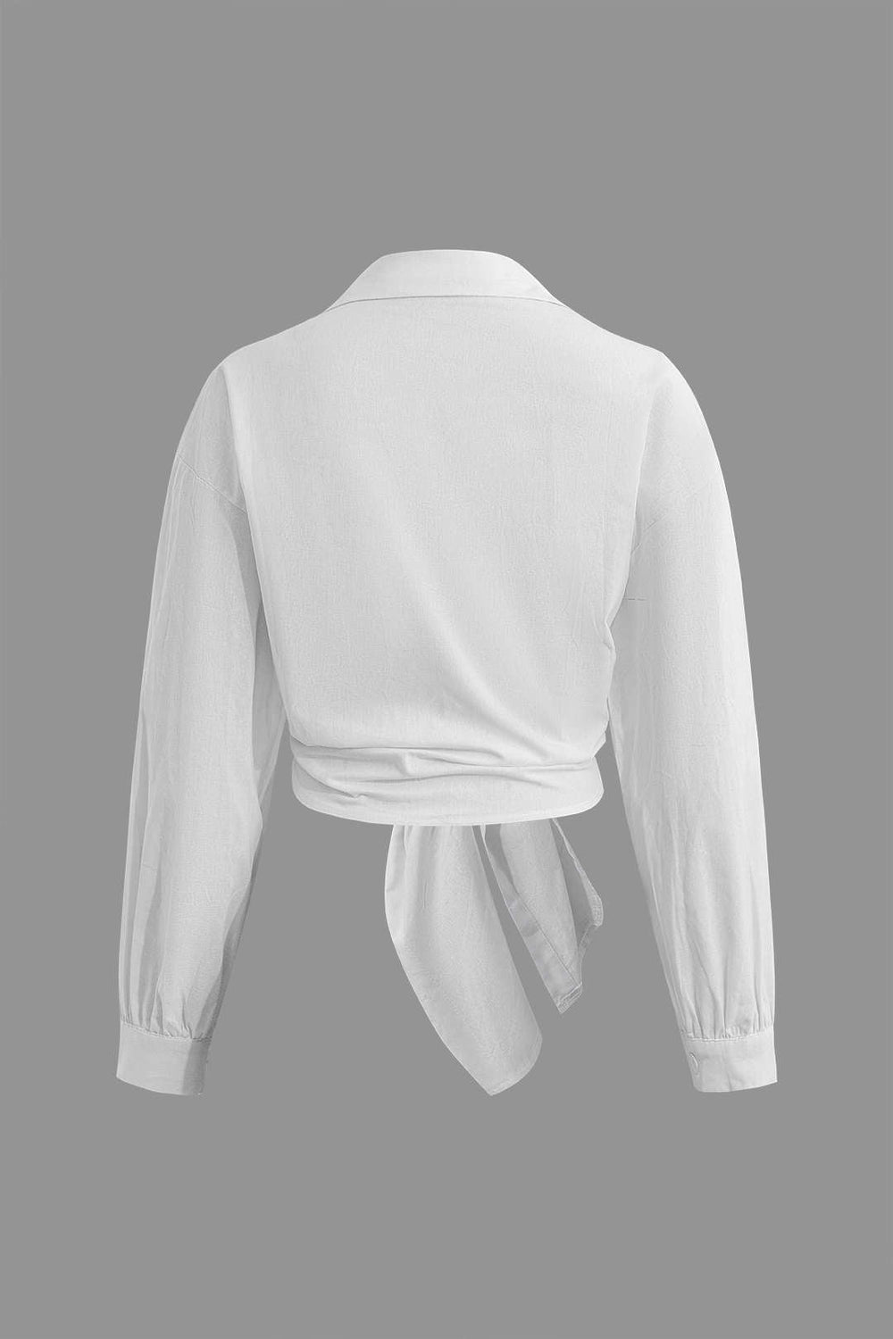 Tamsin - Chic Effen Knoop Dames Langemouw Shirt