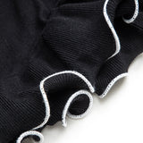 Gebreide Jurk met Contrast Whipstitching