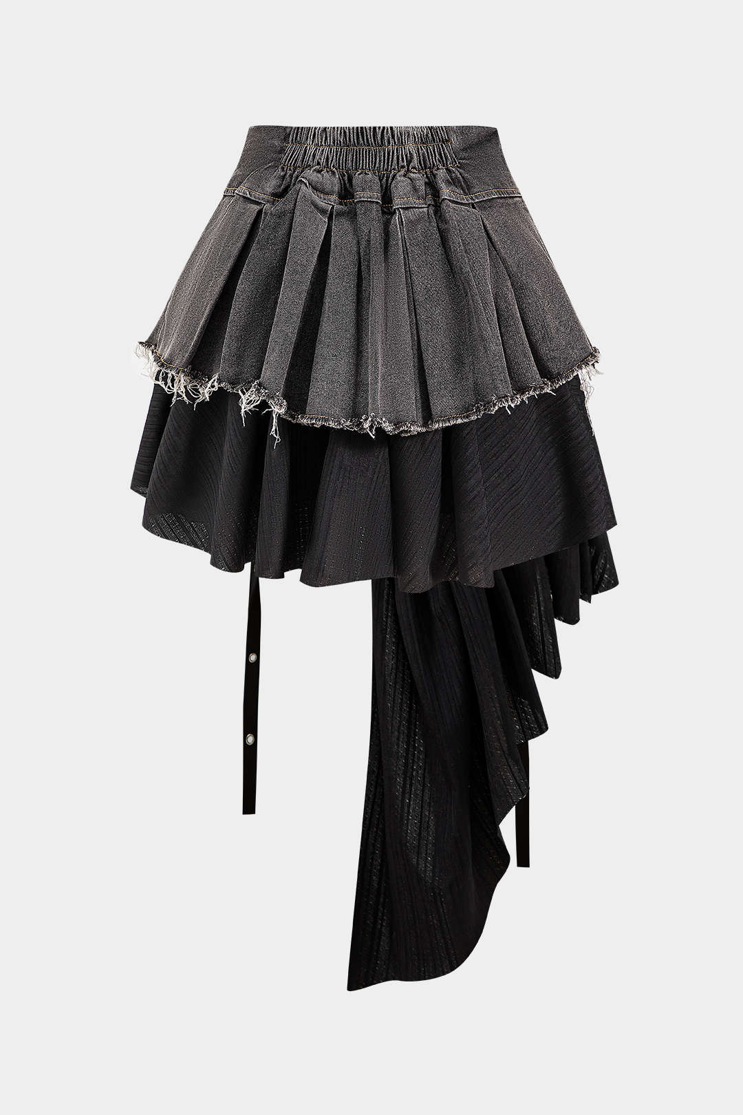 Denim Hoge Taille Patchwork Rok