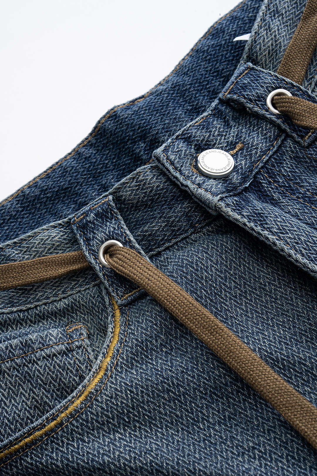 Denim Strik Wijde Pijpen Jeans