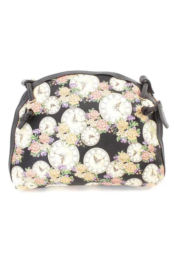 Zwarte Klokprint Mini Nepleren Handtas – Tijdloos en Trendy